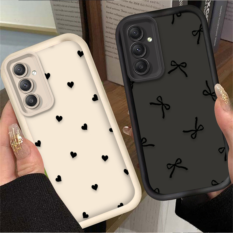 Samsung Accessories Phone - Czarne etui z motywem serca, kokardki
