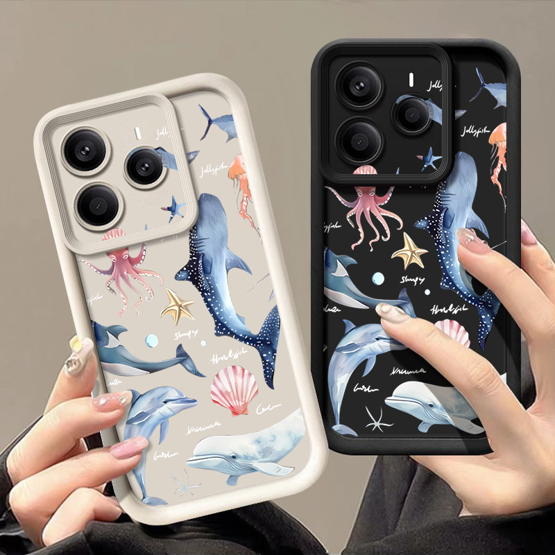 Xiaomi Redmi Note 13 - Miękkie etui z uroczym wzorem delfina