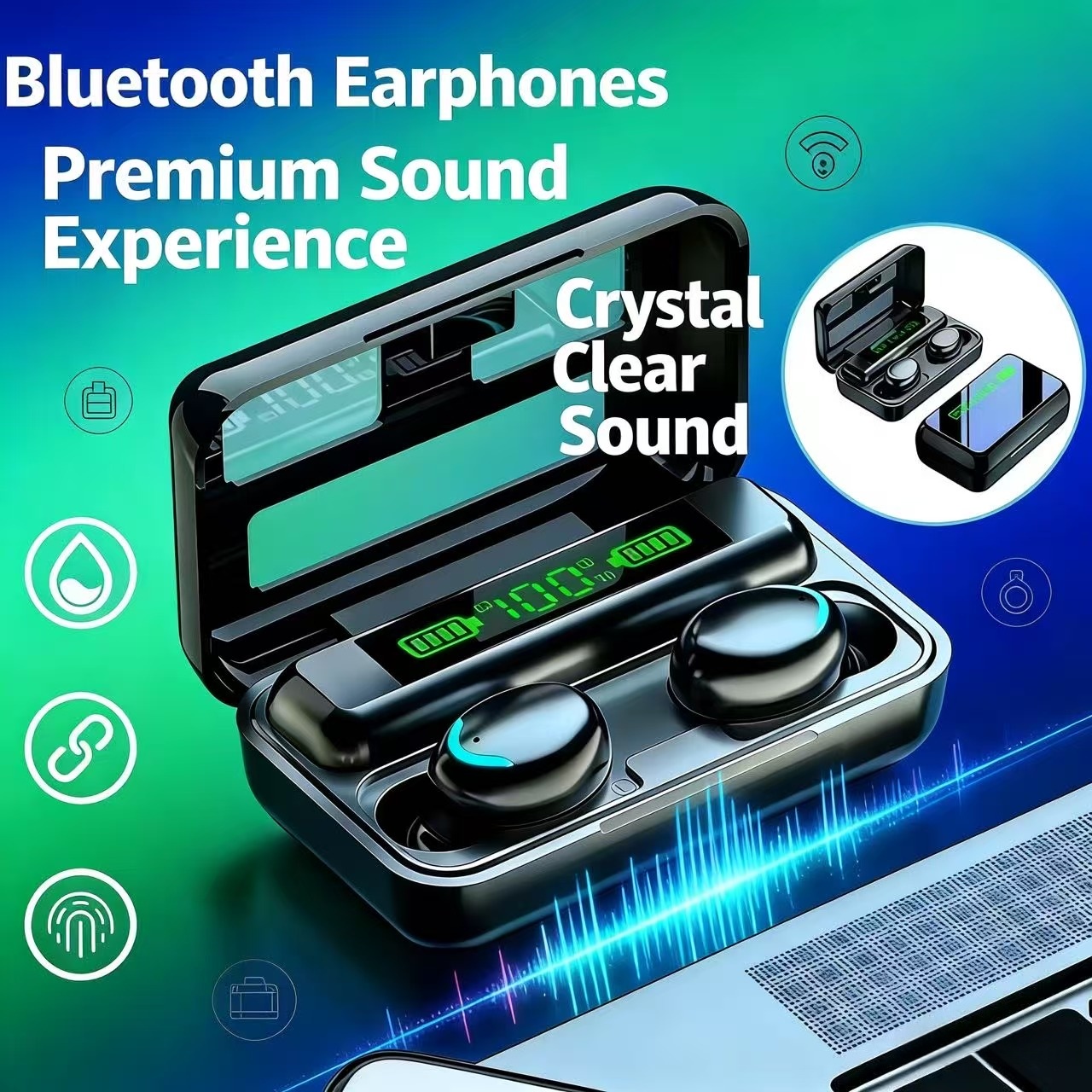 Bluetooth Earphone Tws - Słuchawki bezprzewodowe 2026New F9 TWS, słuchawki