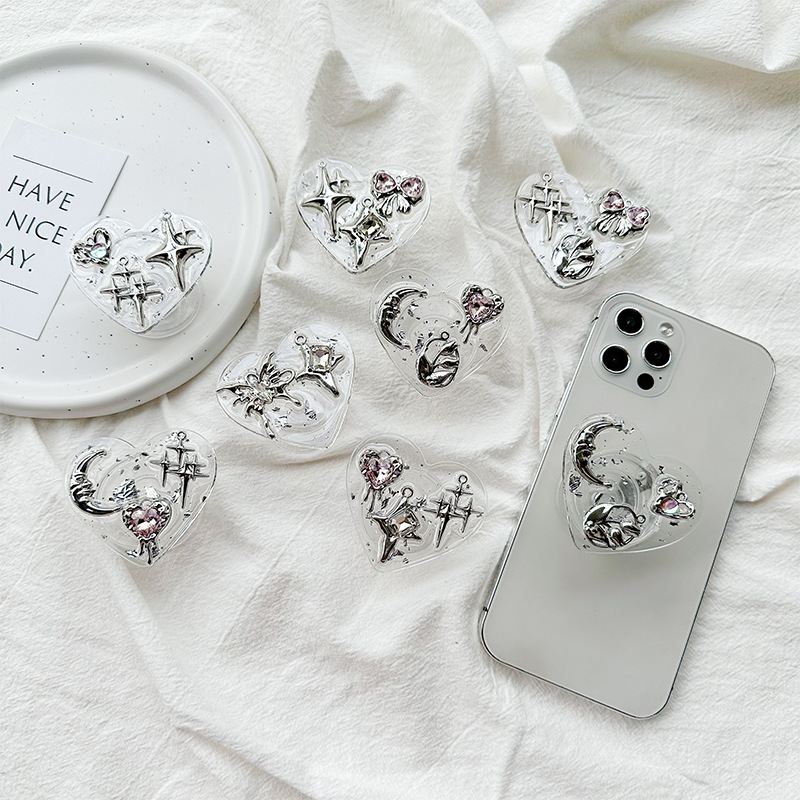 Phone Accessories Stand - Przezroczysty uchwyt na telefon z klejem