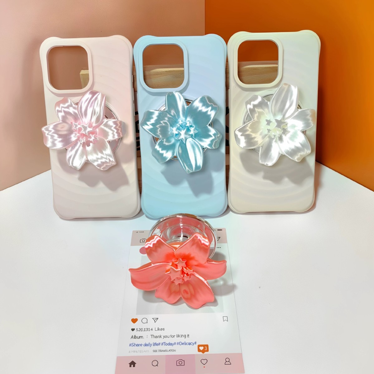 Phone Accessories Stand - Błyszczący Perłowy Uchwyt Magnetyczny do Telefonu